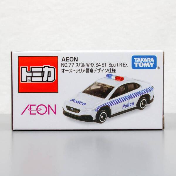 トミカ AEON NO.77 スバル WRX S4 STI Sport R EX オーストラリア警察デザイン仕様 新品 未開封品 イオン tomica SUBARU TAKARA TOMY